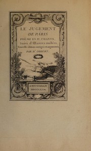 Cover of Le jugement de Pâris by Barthélemy Imbert