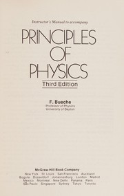 Front cover of Instructor's manual to accompany Principles of physics by F. Bueche