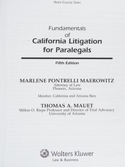 Cover of Fundamentals of California litigation for paralegals by Marlene A. Maerowitz
