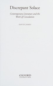 Cover of Discrepant Solace by David James