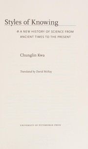 Front cover of Styles of knowing by Chunglin Kwa