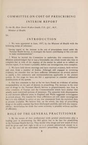 Front cover of Interim report of the Committee on Cost of Prescribing by Great Britain. Committee on Cost of Prescribing
