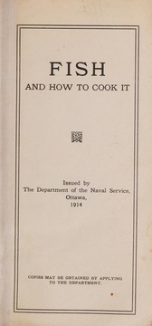 Front cover of Fish and how to cook it by Canada. Department of the Naval Service