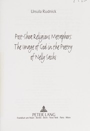 Front cover of Post-Shoa religious metaphors by Ursula Rudnick