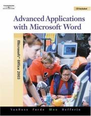 Front cover of Advanced applications with Microsoft Word by Susie H. VanHuss, PhD