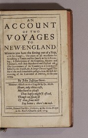 Front cover of An account of two voyages to New-England by John Josselyn