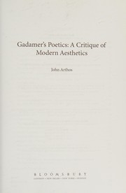 Cover of Gadamer's Poetics by John Arthos