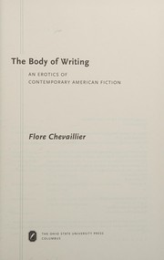 Front cover of The body of writing by Flore Chevaillier