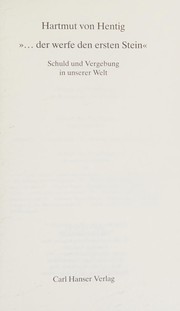 Cover of "--der werfe den ersten Stein" by Hartmut von Hentig