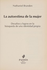Cover of La autoestima de la mujer by Nathaniel Branden