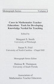 Cover of Cases in mathematics teacher education by Margaret Schwan Smith