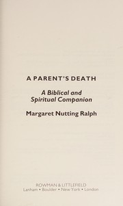 Front cover of Parent's Death by Margaret Nutting Ralph