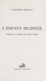 Front cover of L' enfant bilingue by Elizabeth Deshays