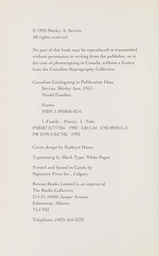 Front cover of Model families by Shirley A. Serviss