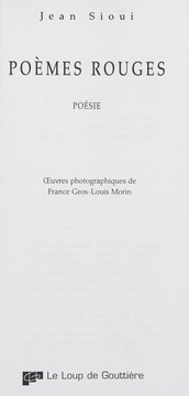 Cover of Poèmes rouges by Jean Sioui