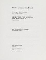 Front cover of Minitab computer supplement to accompany James T. McClave and P. George Benson's Statistics for business and economics by Ruth K. Meyer