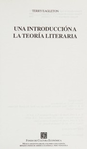 Cover of Una Introduccion a la Teoria Literaria by Terry Eagleton