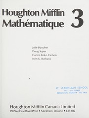 Front cover of Houghton Mifflin mathématique 3 by Julie Boucher