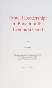 Cover of Ethical leadership by William J. Grace