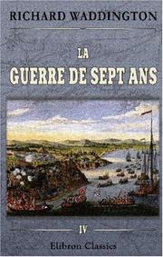 Front cover of La guerre de Sept ans by Richard Waddington