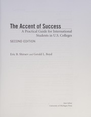 Front cover of The accent of success by Eric Shiraev