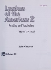 Cover of Leaders of the Americas by William P Pickett
