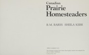 Front cover of Canadian Prairie homesteaders by B. M. Barss
