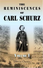 Cover of The reminiscences of Carl Schurz by Carl Schurz