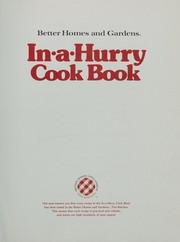Cover of In-a-hurry cook book by Better Homes and Gardens