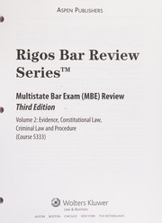 Cover of Multistate bar exam (MBE) review by Unknown