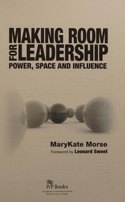 Front cover of Making room for leadership by MaryKate Morse