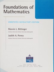 Front cover of Foundations of Mathematics by Marvin L. Bittinger