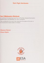 Front cover of Year 3 mathematics workbook by Shannon Nusser