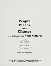 Front cover of People Places and Change by L. Berry