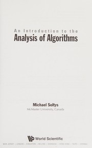 Cover of An introduction to the analysis of algorithms by Michael Soltys