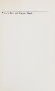 Front cover of Natural law and human dignity by Ernst Bloch