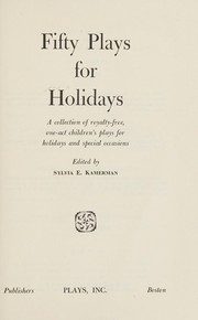 Cover of Fifty plays for holidays by Sylvia E. Kamerman