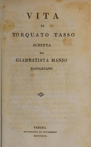 Front cover of Vita di Torquato Tasso by Giovanni Battista Manso