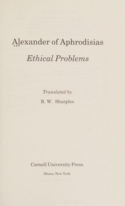 Front cover of Ethical problems by Alexander of Aphrodisias