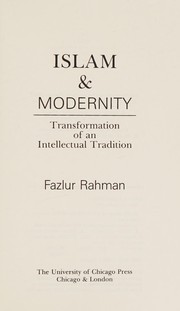 Cover of Islam & modernity by Fazlur Rahman