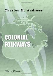 Cover of Colonial folkways by Charles McLean Andrews