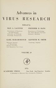Front cover of Advances in Virus Research by Kenneth Manley Smith