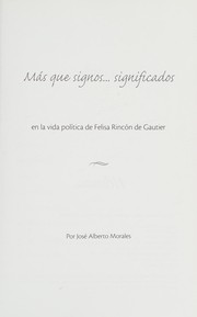 Front cover of Más que signos-- significados by José Alberto Morales