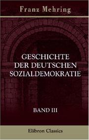 Front cover of Geschichte der deutschen Sozialdemokratie by Franz Mehring
