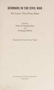 Front cover of Germans in the Civil War by Walter D. Kamphoefner