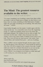 Front cover of No such animal as writer's block by Don G. Ford