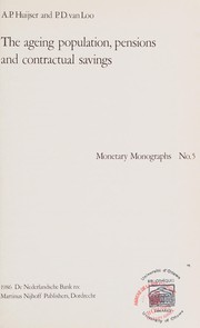 Front cover of The ageing population, pensions and contractual savings by A. P. Huijser