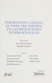Front cover of Emigración y lengua by José Antonio Alonso