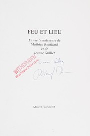 Cover of Feu et lieu by Marcel Pronovost