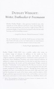 Cover of Dudley Wright by Belton, John (Researcher into Freemasonry)